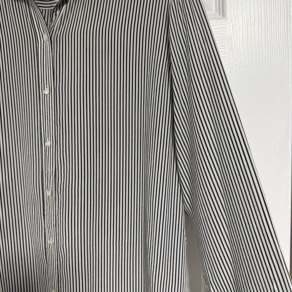 Everlane Women's 100%Silk Striped Button Down Long Sleeve Top Size 16 - Picture 9 of 12